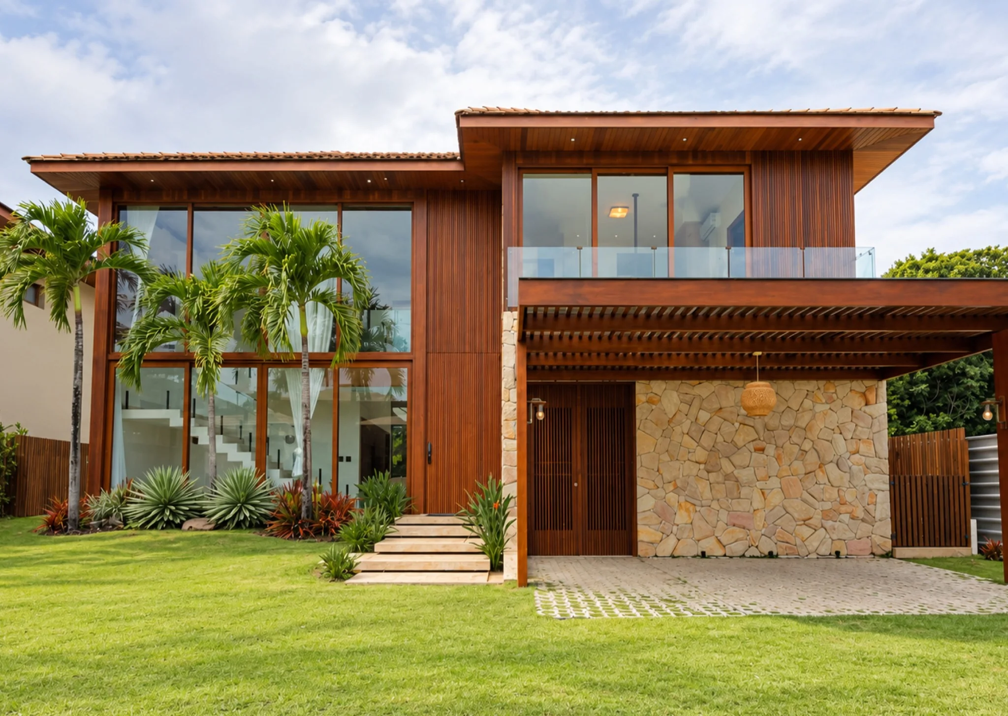 Timber residence with tropical garden